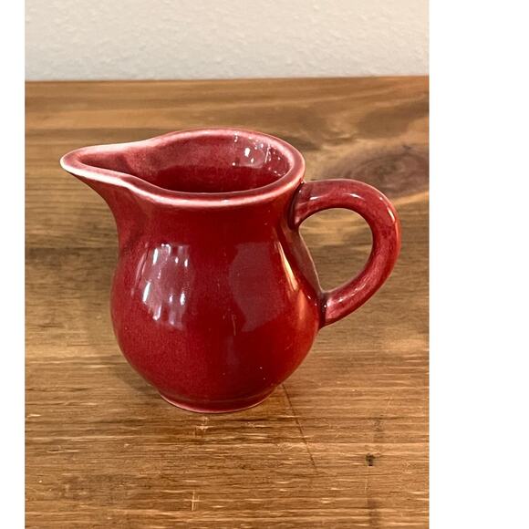 Harlequin Maroon Creamer & Nappy Set Vintage Fiesta Line HTF Red Glaze - Picture 4 of 10